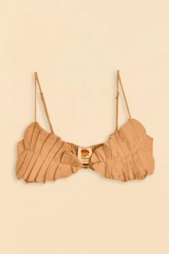 Farm Rio Beige Leaf Crop Top -Perfect Top Shop 309419 05