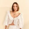 Farm Rio Off-White Lace Crop Top -Perfect Top Shop 309426 01