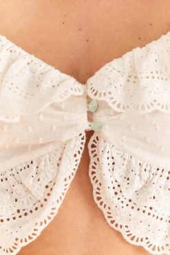 Farm Rio Off-White Lace Crop Top -Perfect Top Shop 309426 05