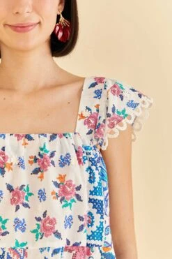 Farm Rio Off-White Romantic Bandanas Blouse -Perfect Top Shop 309437 03