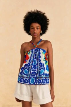 Perfect Top Shop 22 Farm Rio Off-White Flower Tapestry Blouse