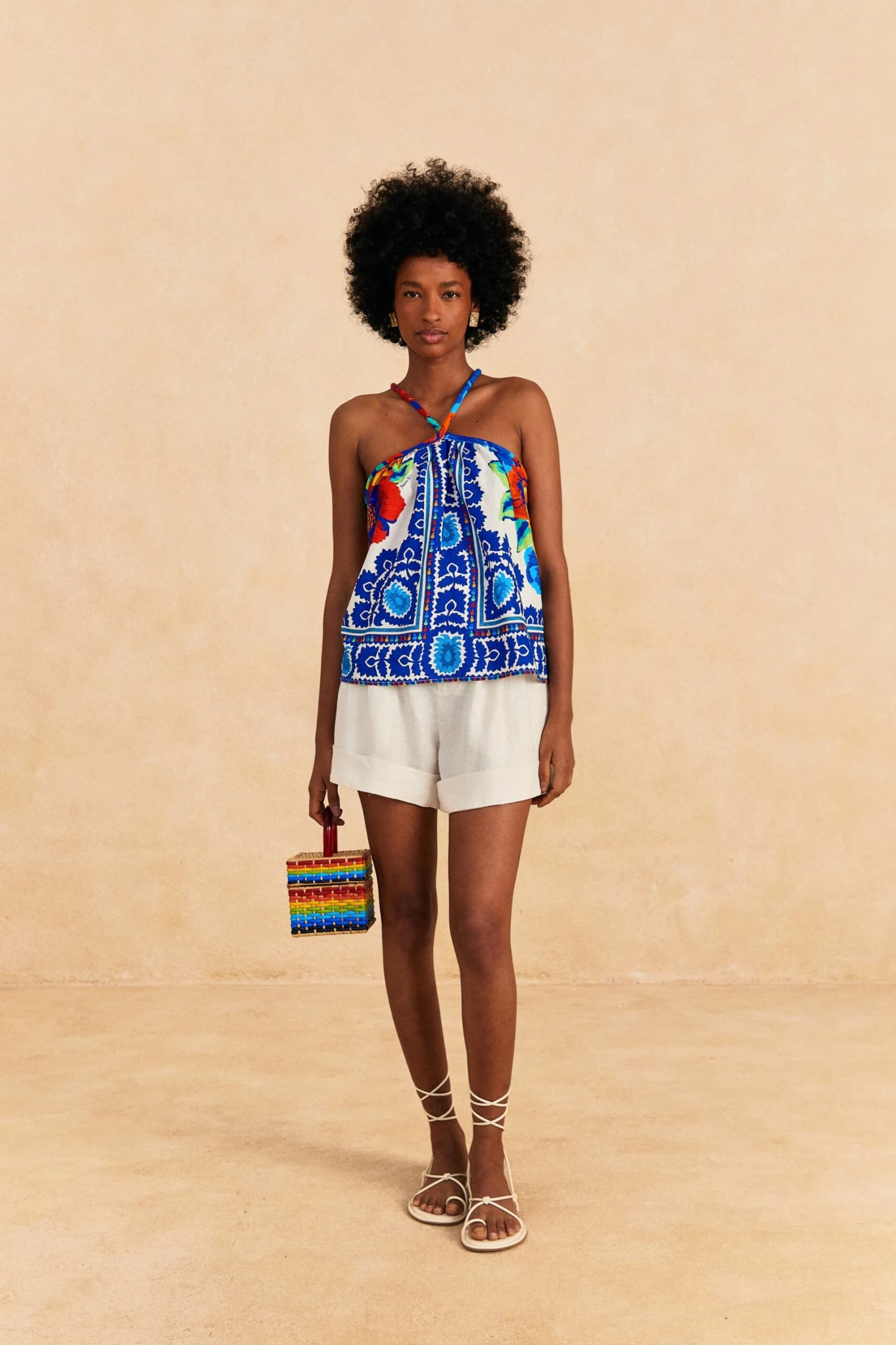 Farm Rio Off-White Flower Tapestry Blouse 4 Farm Rio Off-White Flower Tapestry Blouse - Image 2