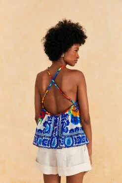 Farm Rio Off-White Flower Tapestry Blouse 10 Farm Rio Off-White Flower Tapestry Blouse -Perfect Top Shop 309502 04