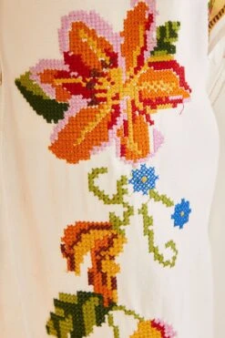 Farm Rio Embroidered Floral Twill Pants -Perfect Top Shop 309566 05