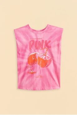 Farm Rio Pink Coconut Organic Cotton T-Shirt -Perfect Top Shop 309575 06
