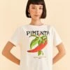 Farm Rio Off-White Peppers Organic Cotton T-shirt -Perfect Top Shop 309585 01