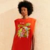 Farm Rio Red Brasil Mini T-Shirt Dress -Perfect Top Shop 309588 01