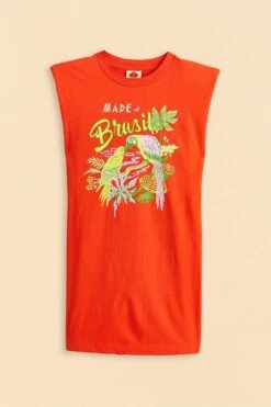 Farm Rio Red Brasil Mini T-Shirt Dress -Perfect Top Shop 309588 06