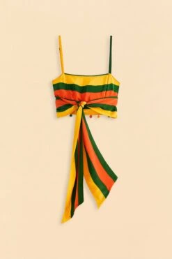 Farm Rio Yellow, Green & Red Striped Crop Top 13 Farm Rio Yellow, Green & Red Striped Crop Top -Perfect Top Shop 310659 06