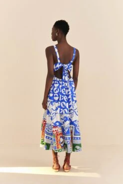 Farm Rio Mixed Pitta Colors Organic Cotton Embroidered Midi Dress -Perfect Top Shop 310673 04