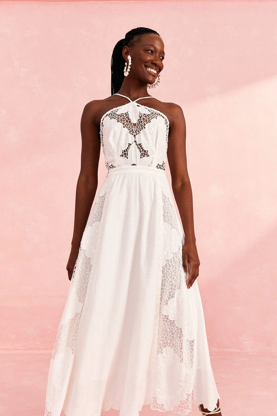 Farm Rio Off-White Embroidered Midi Dress 4 Farm Rio Off-White Embroidered Midi Dress - Image 2