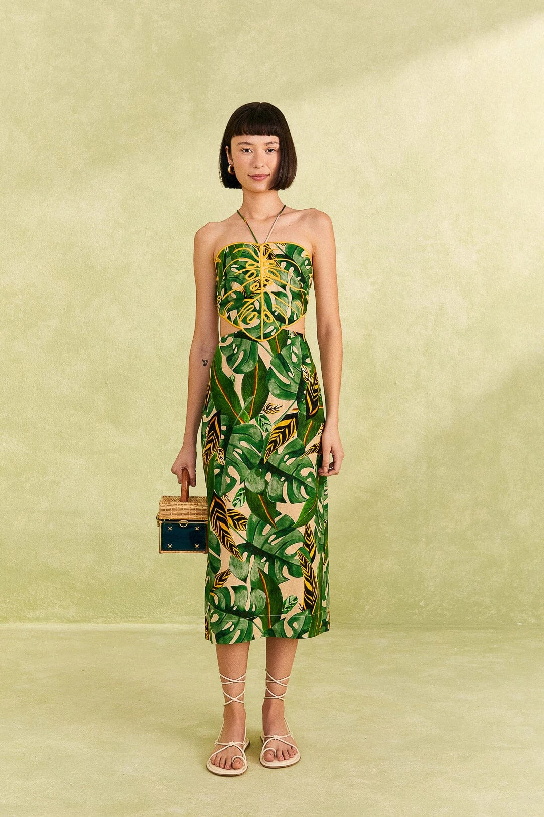 Farm Rio Tropical Leaves Midi Dress 3 Farm Rio Tropical Leaves Midi Dress