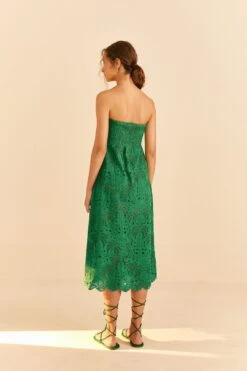 Farm Rio Green Coconut Tree Richelieu Midi Dress -Perfect Top Shop 311340 04
