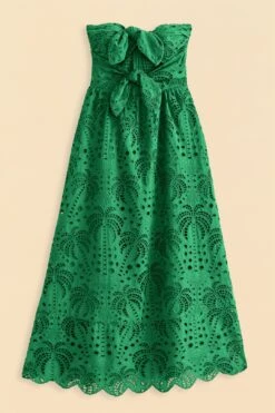 Farm Rio Green Coconut Tree Richelieu Midi Dress -Perfect Top Shop 311340 06