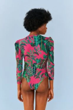 Farm Rio Pink Leaves Oganic Cotton Bodysuit -Perfect Top Shop 311367 03