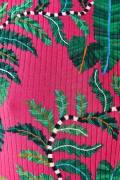 Farm Rio Pink Leaves Oganic Cotton Bodysuit -Perfect Top Shop 311367 04