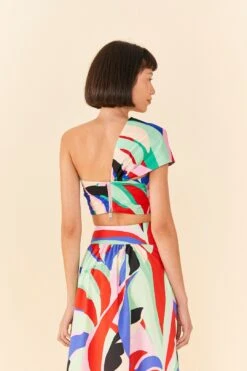 Farm Rio Colorful Monstera Organic Cotton Crop Top -Perfect Top Shop 311378 03