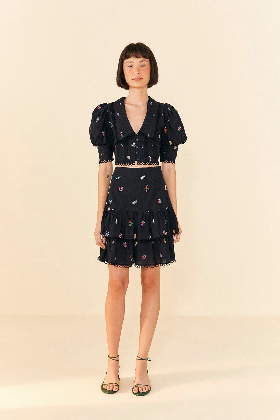 Farm Rio Zodiac Cross Stitch Crop Top 4 Farm Rio Zodiac Cross Stitch Crop Top - Image 2