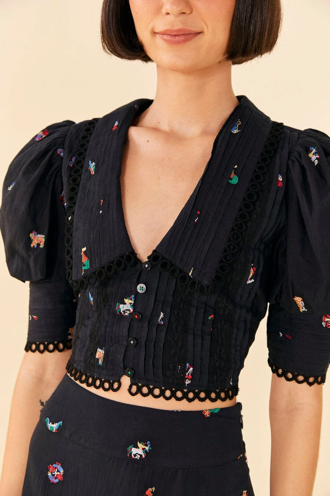 Farm Rio Zodiac Cross Stitch Crop Top 3 Farm Rio Zodiac Cross Stitch Crop Top