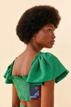 Farm Rio Embroided Green Top -Perfect Top Shop 311435 03