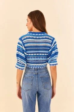 Farm Rio Multi Stitches Crochet Collar Blouse -Perfect Top Shop 311558 04