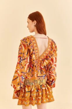 Farm Rio Yellow Palms Party Ruffle Blouse -Perfect Top Shop 312021 04