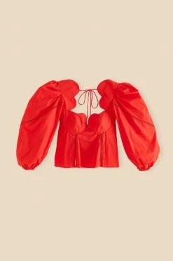 Farm Rio Red Heart Shaped Neckline Blouse -Perfect Top Shop 312025 06