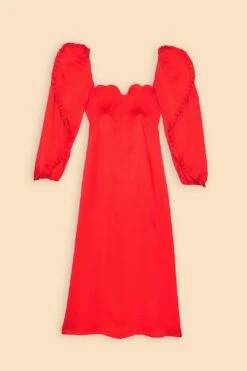 Farm Rio Red Heart Shaped Neckline Long Sleeve Midi Dress 15 Farm Rio Red Heart Shaped Neckline Long Sleeve Midi Dress -Perfect Top Shop 312027 07 1