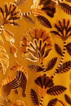 Farm Rio Golden Yellow Velvet One Shoulder Fringe Dress 12 Farm Rio Golden Yellow Velvet One Shoulder Fringe Dress -Perfect Top Shop 312168 05