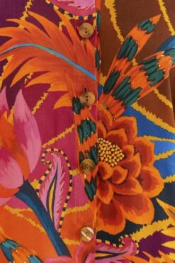 Farm Rio Vintage Wave Multicolor Long Sleeve Shirt -Perfect Top Shop 312273 05