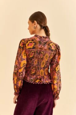 Farm Rio Blush Garden Bloom Smocked Blouse 10 Farm Rio Blush Garden Bloom Smocked Blouse -Perfect Top Shop 312287 03