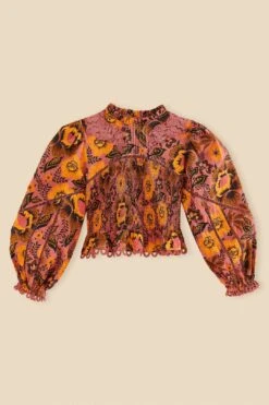 Farm Rio Blush Garden Bloom Smocked Blouse 13 Farm Rio Blush Garden Bloom Smocked Blouse -Perfect Top Shop 312287 06