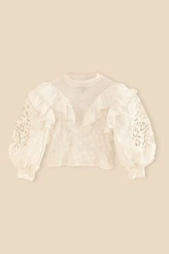Farm Rio Off-White Smocked Yoke 3d Flower Blouse 13 Farm Rio Off-White Smocked Yoke 3d Flower Blouse -Perfect Top Shop 312290 06