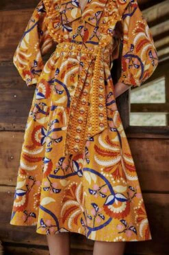 Farm Rio Yellow Palms Party Midi Dress 13 Farm Rio Yellow Palms Party Midi Dress -Perfect Top Shop 312461 05