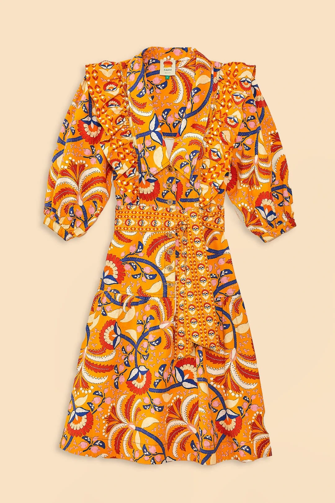 Farm Rio Yellow Palms Party Midi Dress 10 Farm Rio Yellow Palms Party Midi Dress - Image 8