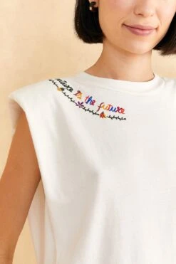 Farm Rio Nature Is The Future Embroidered Organic Cotton T-Shirt -Perfect Top Shop 313563 03