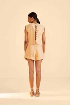 Farm Rio Sand Richelieu Sleeveless Crop Top -Perfect Top Shop 313592 04