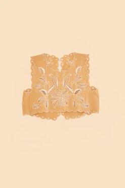 Farm Rio Sand Richelieu Sleeveless Crop Top -Perfect Top Shop 313592 06