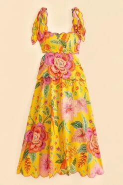 Farm Rio Yellow Macaw Bloom Midi Dress 11 Farm Rio Yellow Macaw Bloom Midi Dress -Perfect Top Shop 313600 06
