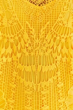 Farm Rio Yellow Guipure Midi Dress -Perfect Top Shop 313604 06