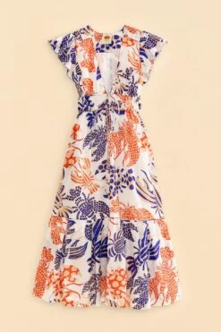 Farm Rio Off-White Mixed Lobsters Midi Dress -Perfect Top Shop 313608 06