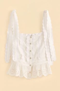 Farm Rio Off-White Laces Blouse -Perfect Top Shop 313617 04