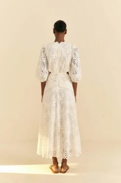 Farm Rio Off-White Richelieu Midi Dress -Perfect Top Shop 313629 03