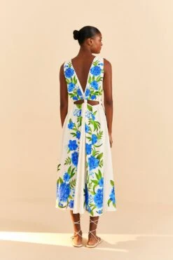 Farm Rio Off-White Romantic Garden Midi Dress -Perfect Top Shop 313630 03