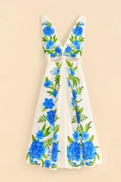 Farm Rio Off-White Romantic Garden Midi Dress -Perfect Top Shop 313630 05
