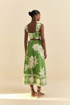 Farm Rio Green Lace Monsteras Crop Top -Perfect Top Shop 313644 03