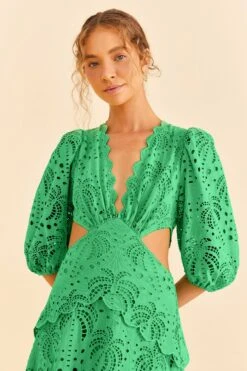 Farm Rio Green Richelieu Midi Dress -Perfect Top Shop 313648 03