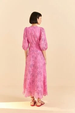 Farm Rio Pink Richelieu Midi Dress 10 Farm Rio Pink Richelieu Midi Dress -Perfect Top Shop 313649 04