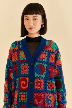 Farm Rio Crochet Icons Cardigan
