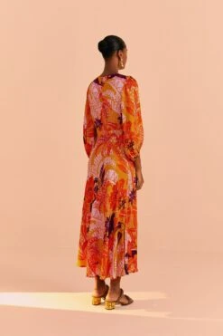 Farm Rio Beige Jungle Panther Lenzing™ Ecovero™ Viscose Midi Dress -Perfect Top Shop 313673 05